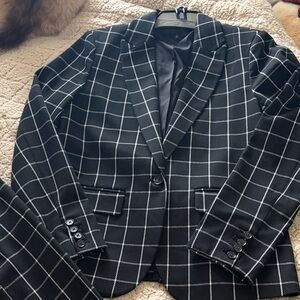 Black Checkered Men's Blazer